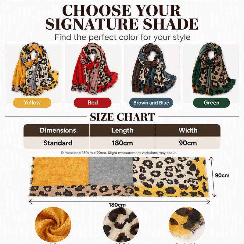 Women's Lightweight Leopard Print Shawl Scarf