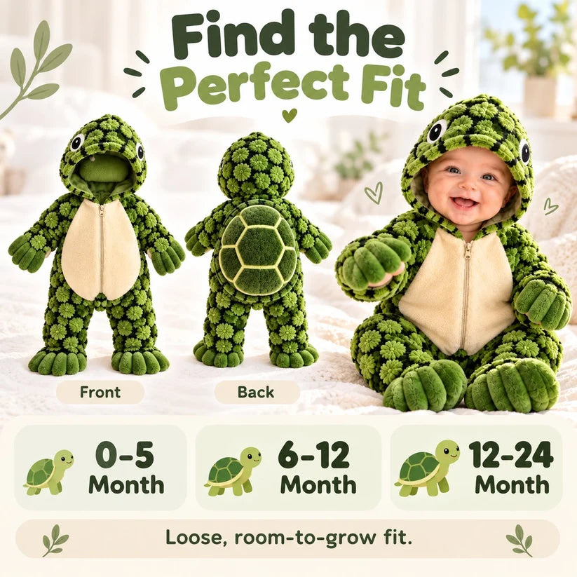 Baby Cosy Turtle Hooded Onesie