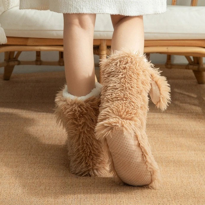 Cosy Fluffy Puppy Slipper Socks