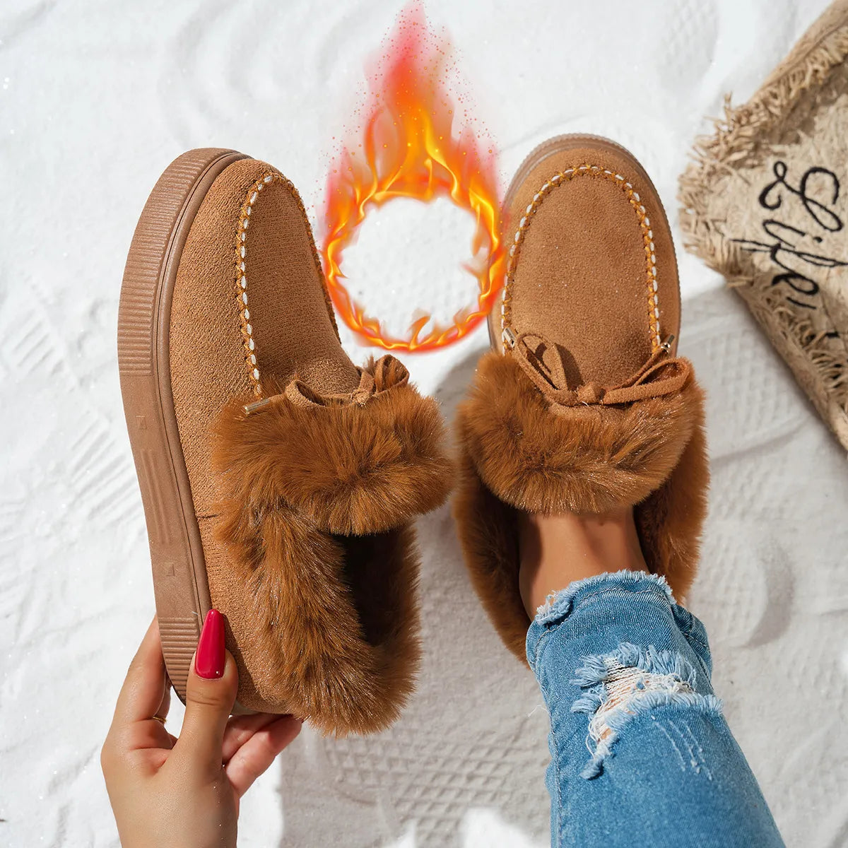 Women's Buckle Detail Slip-On Ankle Boots