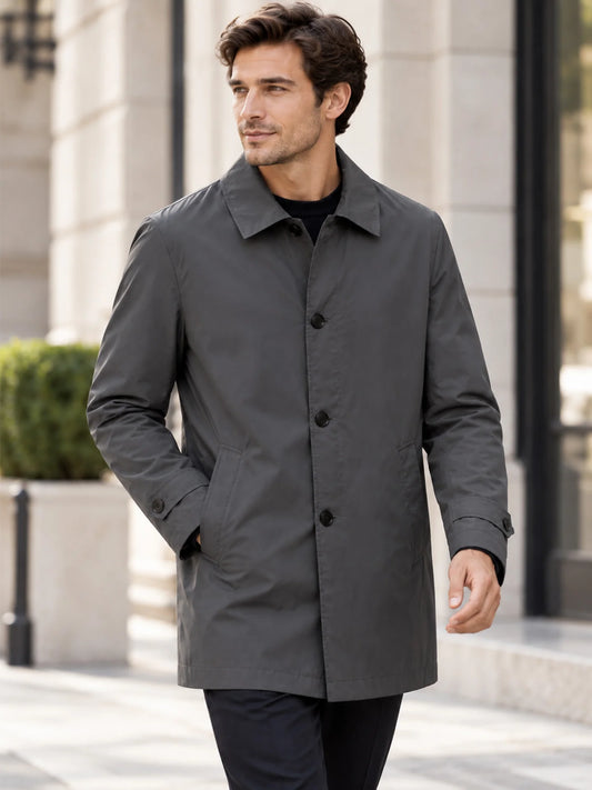 Men's Shower-Resistant Mid-Length City Coat