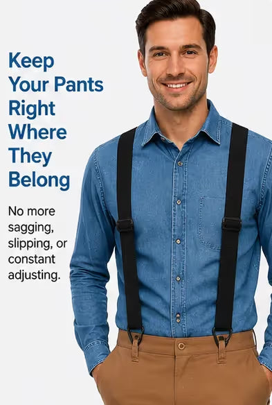 Men's Adjustable X Back Suspenders