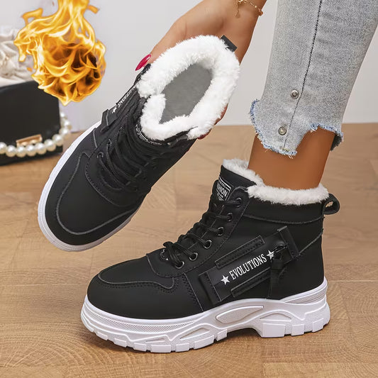 Women's Fluffy Trim Platform Winter Boots