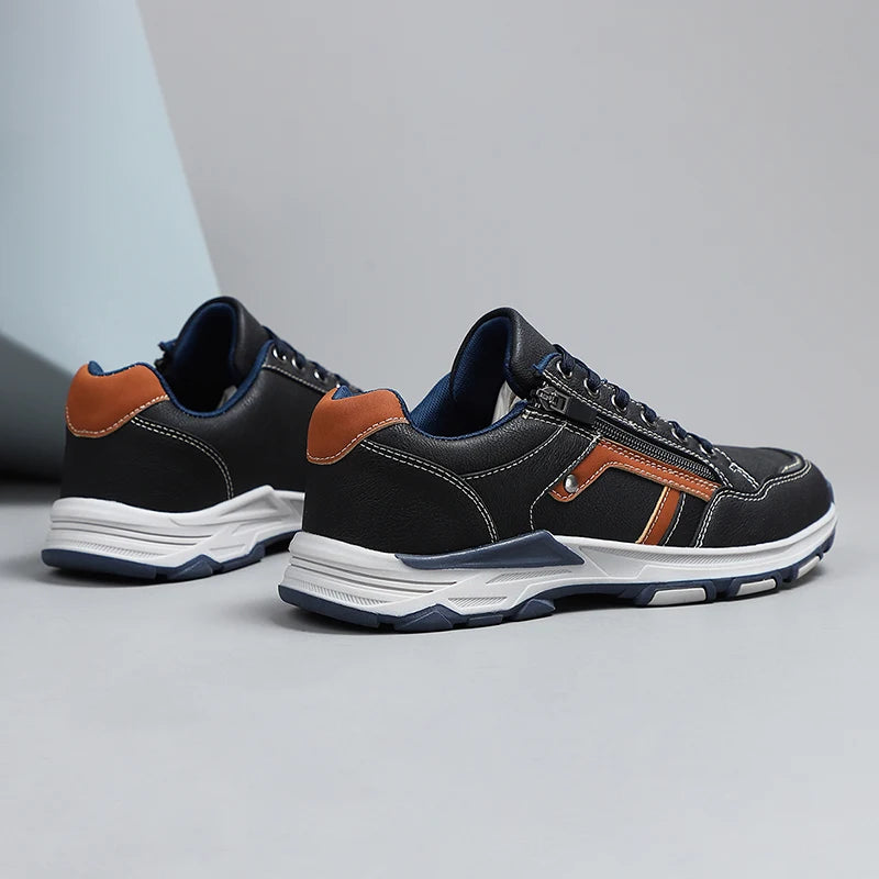 Men's Wide Toe Side Zip Walking Shoes