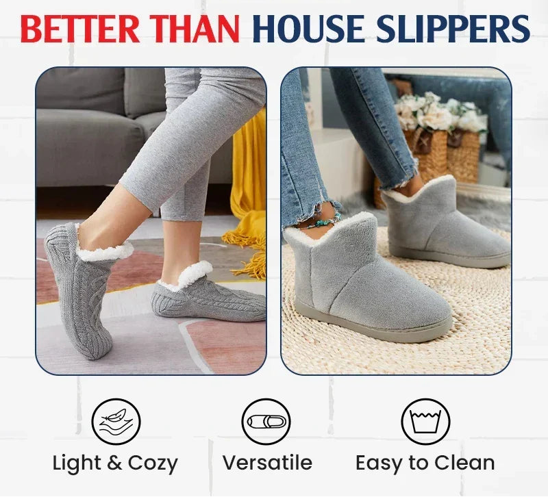 Fleece-Lined Indoor Slipper Socks