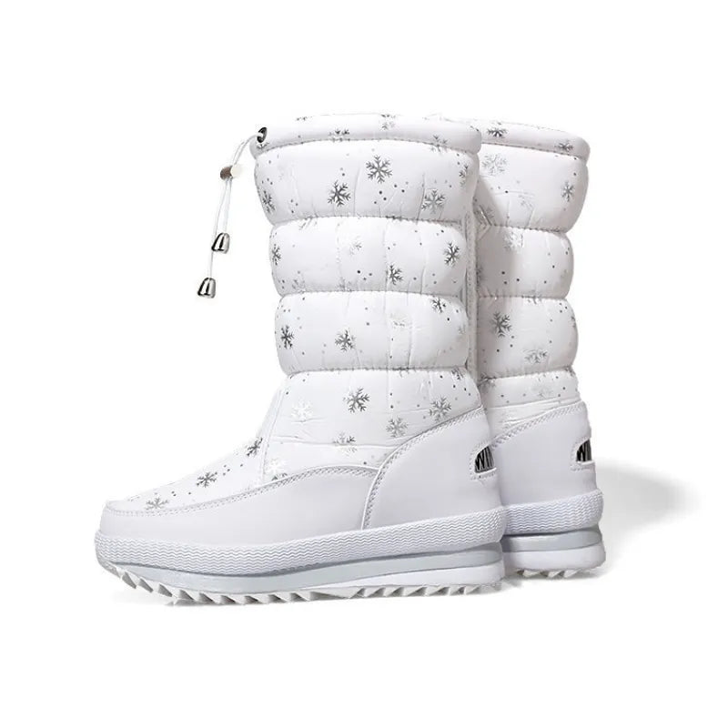 Women's Cosy Snowflake Fleece-Lined Winter Boots