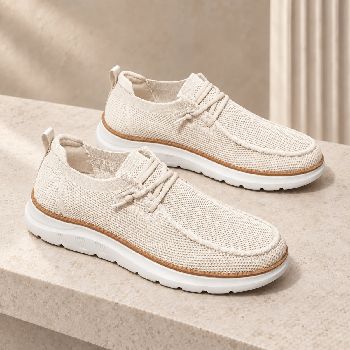 Men's Textured Knit Lace-Up Shoes