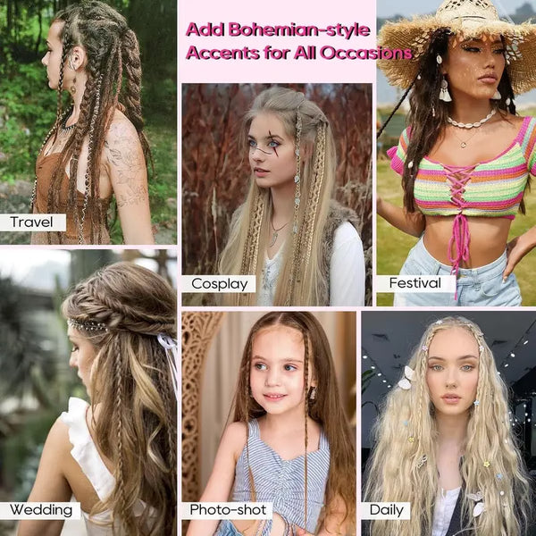 Women's Bohemian Decorative Clip-In Hair Braids
