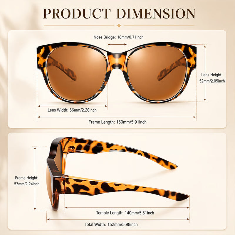 Polarised Round Cat-Eye Sunglasses