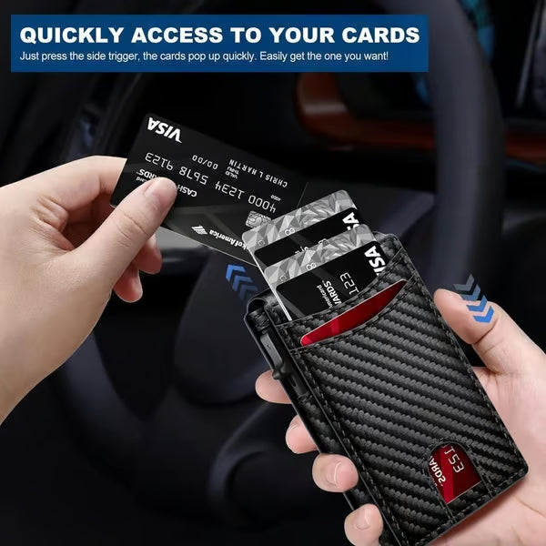 Men's Slim Pop-Up Card Holder Wallet
