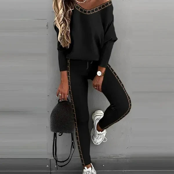 Women's Patterned Two Piece Casual Set