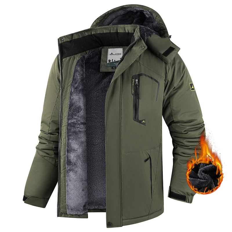 Men's Fleece Lined Hooded Outdoor Jacket