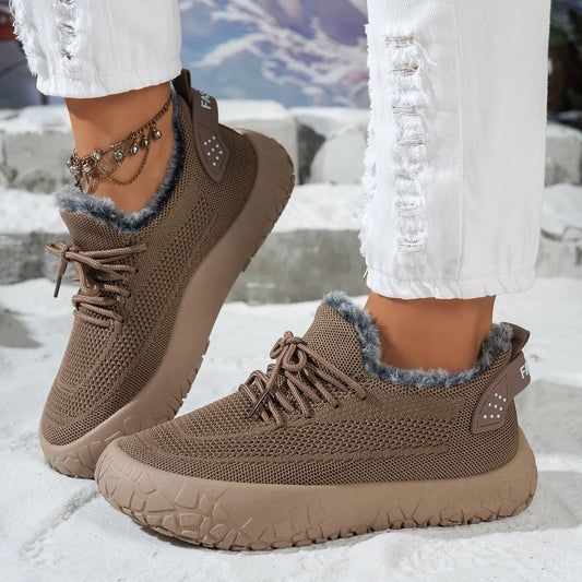 Women's Cosy Knit Fleece-Lined Trainers