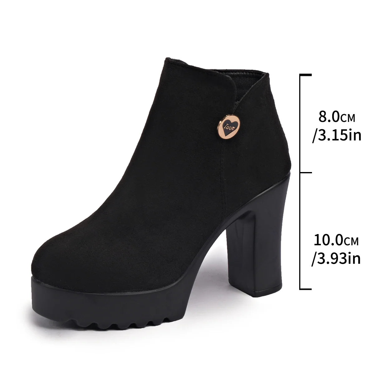 Women's Elegant Platform Heeled Ankle Boots