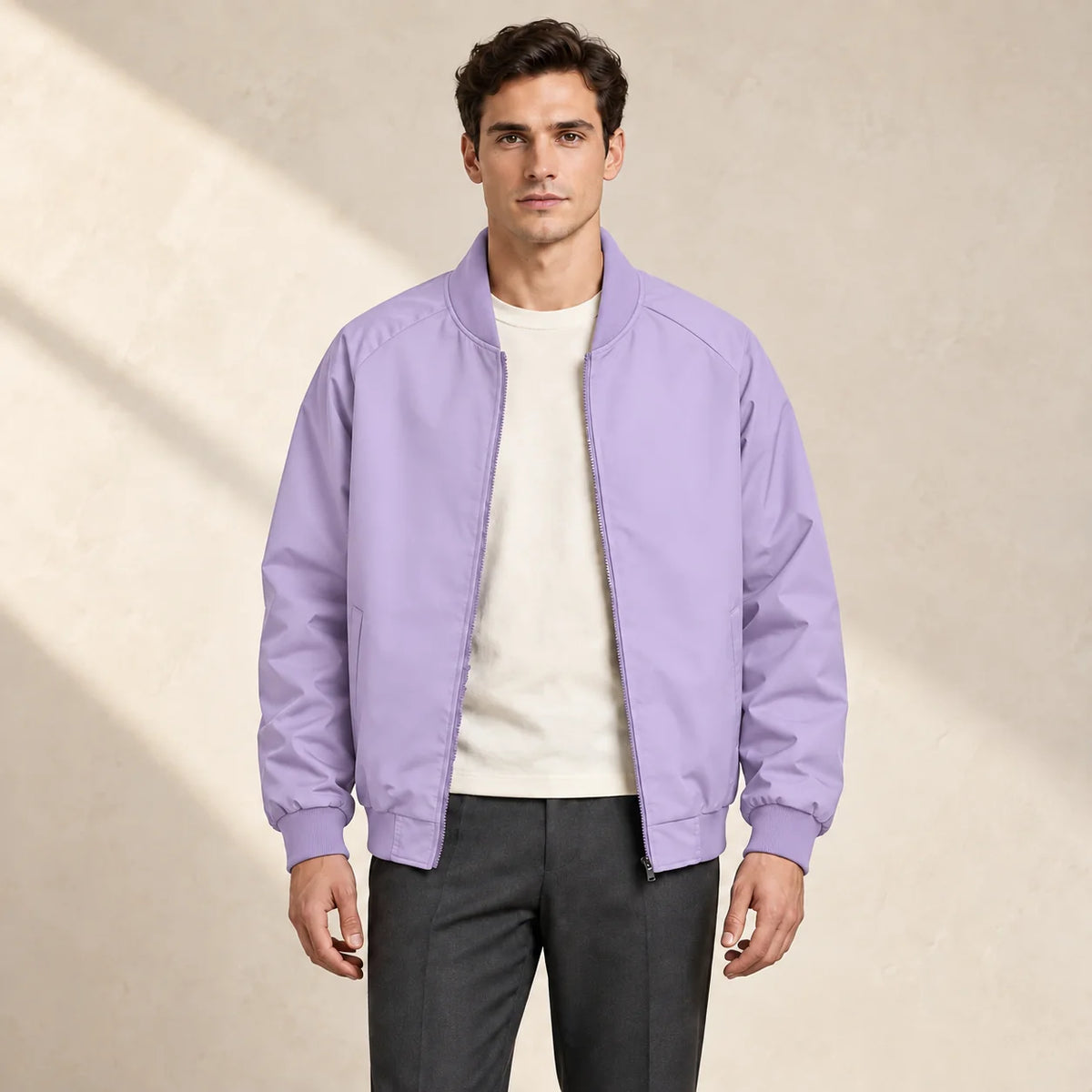 Men's Classic Zip-Up Bomber Jacket