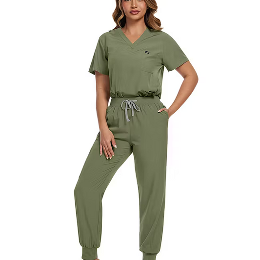 Women's Stretch Multi-Pocket Scrub Set
