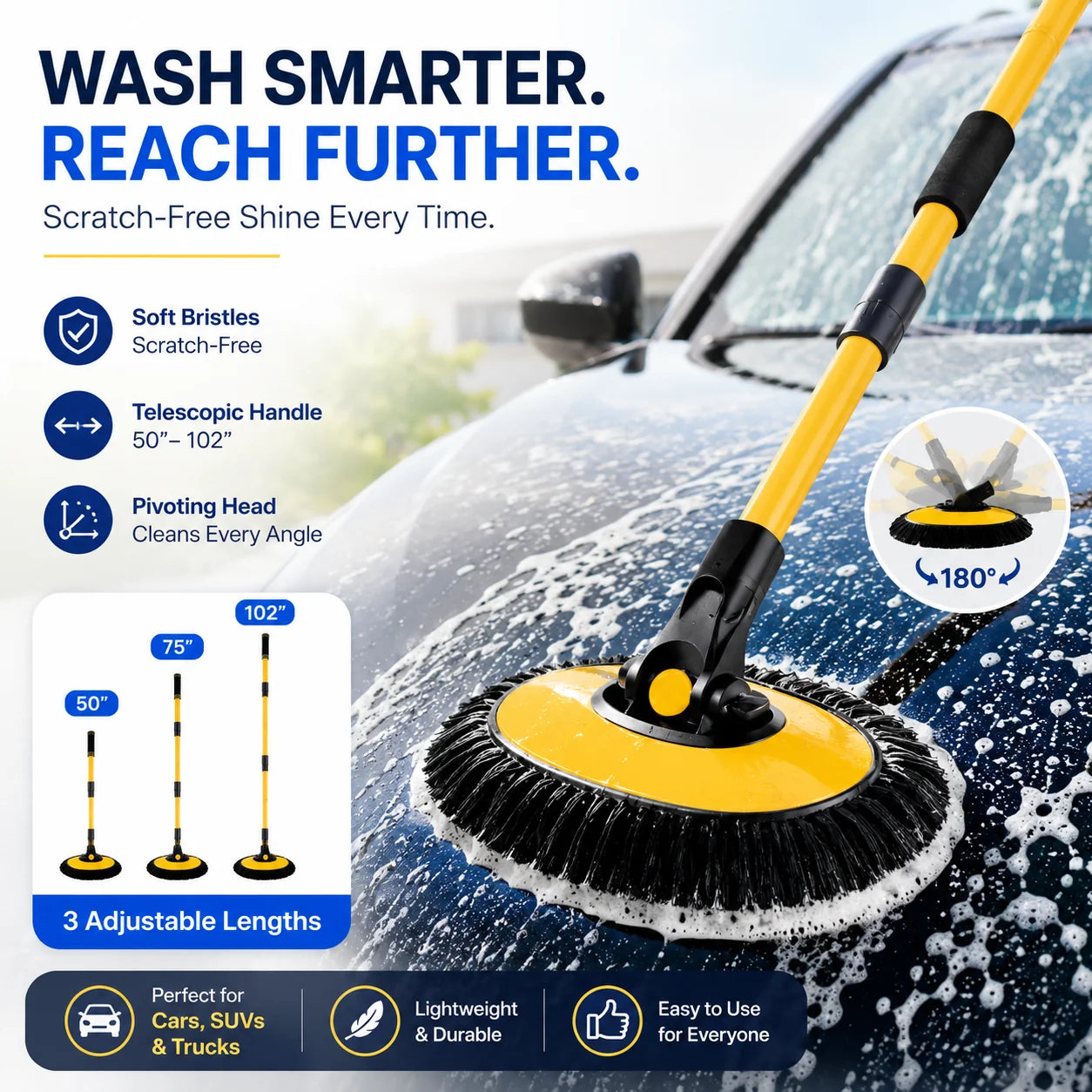 Telescopic Microfibre Car Wash Mop