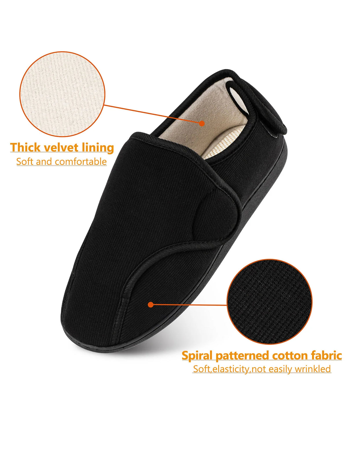 Adjustable Wide-Fit Memory Foam House Shoes