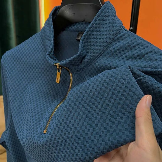 Men's Textured Quarter-Zip Jumper