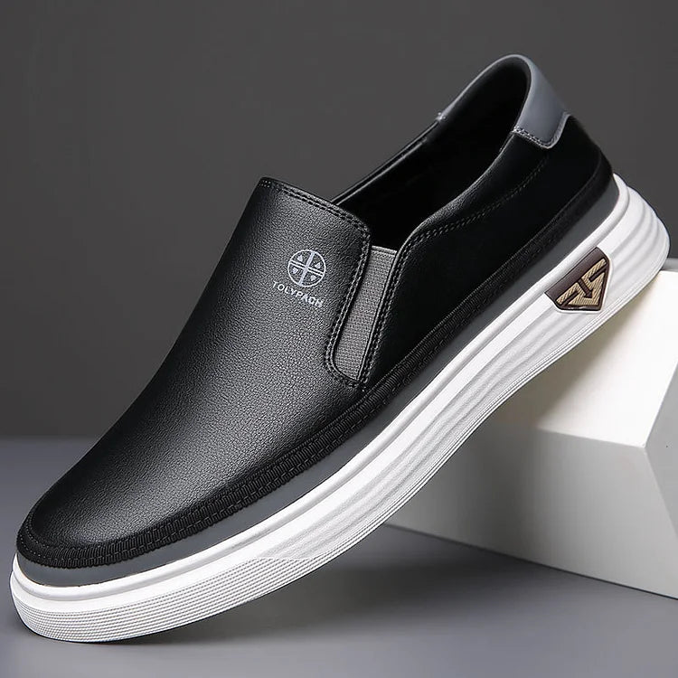 Men's Italian Leather-Look Loafers