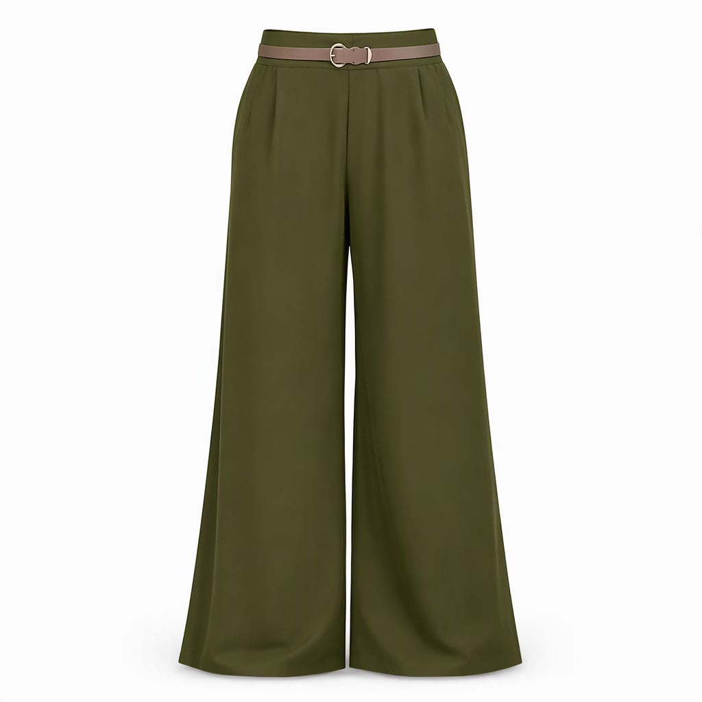 Women's Elegant High-Waisted Wide-Leg Trousers