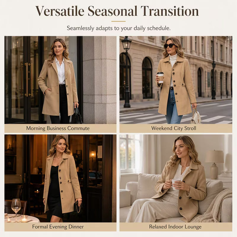 Women's Tailored Single-Breasted Coat