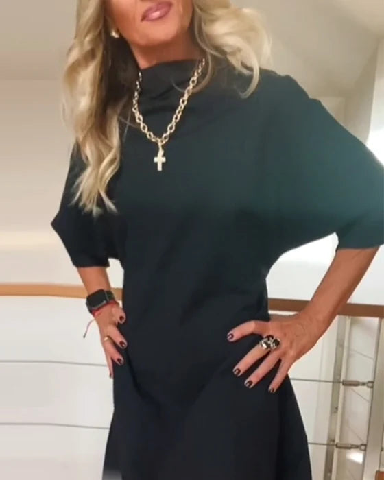 Women's Relaxed High Neck Maxi Dress