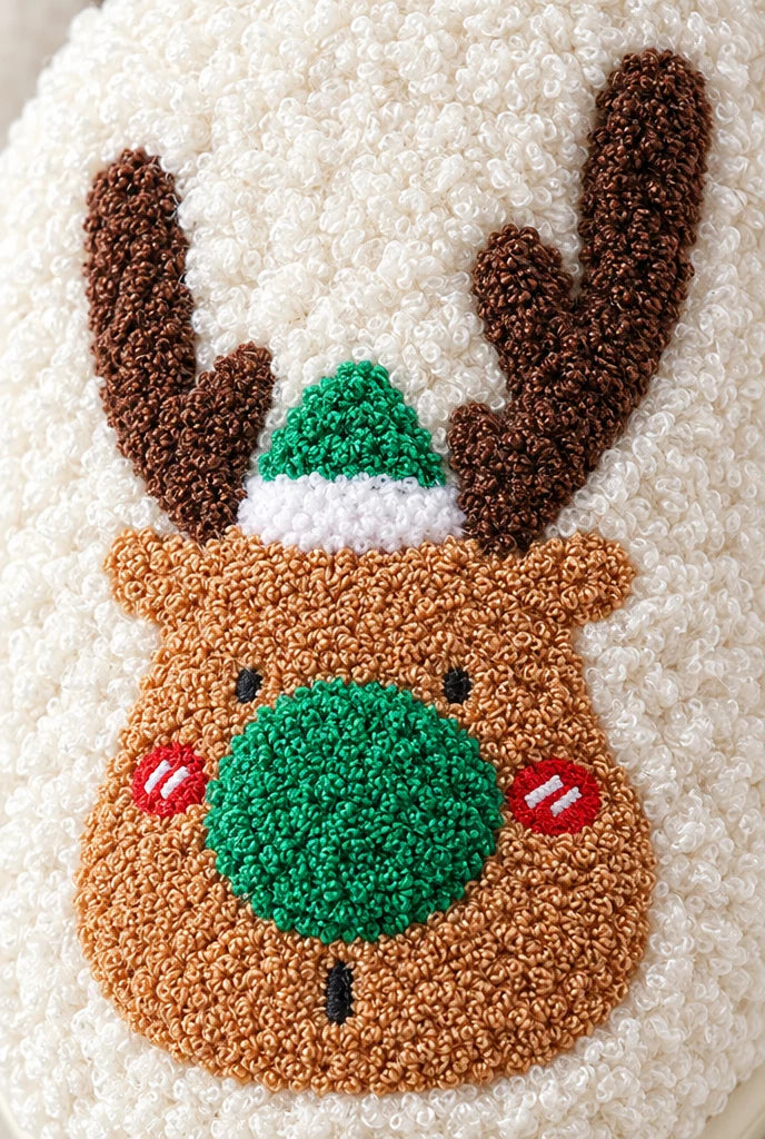 Cosy Reindeer Plush Slippers