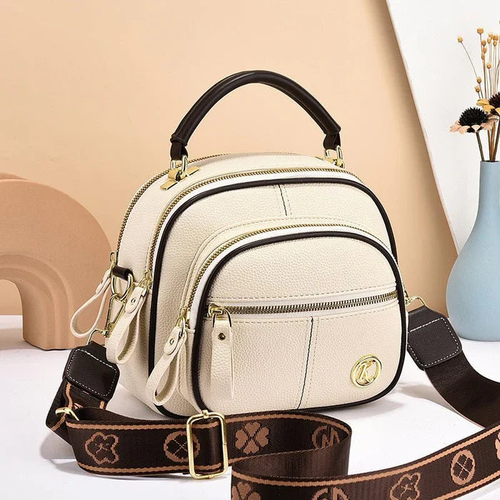 Women’s Classic Multi-Compartment PU Leather-Look Crossbody Bag