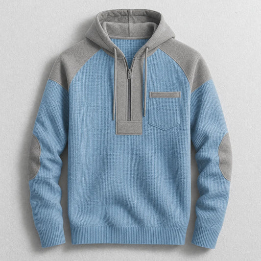 Men's Waffle Knit Half-Zip Hoodie