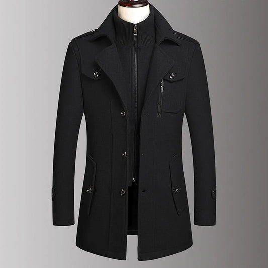Men's Classic Tweed-Look Business Coat