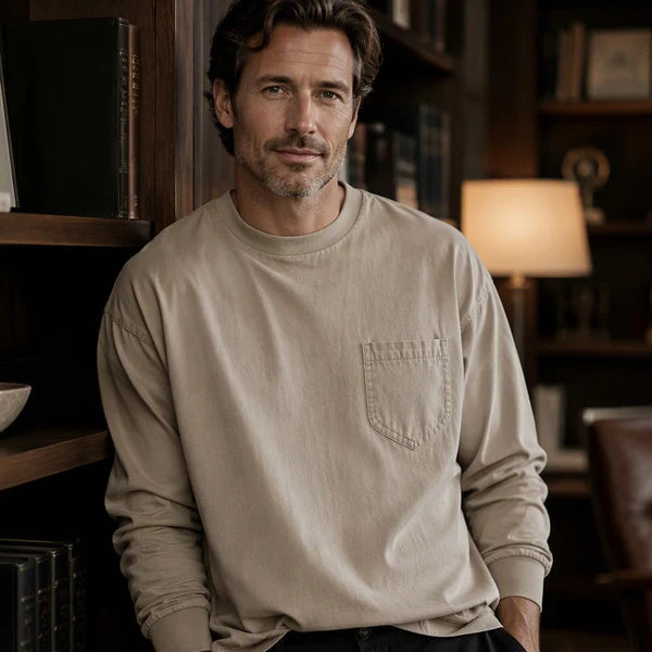 Men's Relaxed Long Sleeve Crew Neck Top