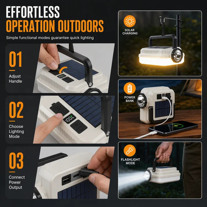 Solar Camping Lantern with Power Bank