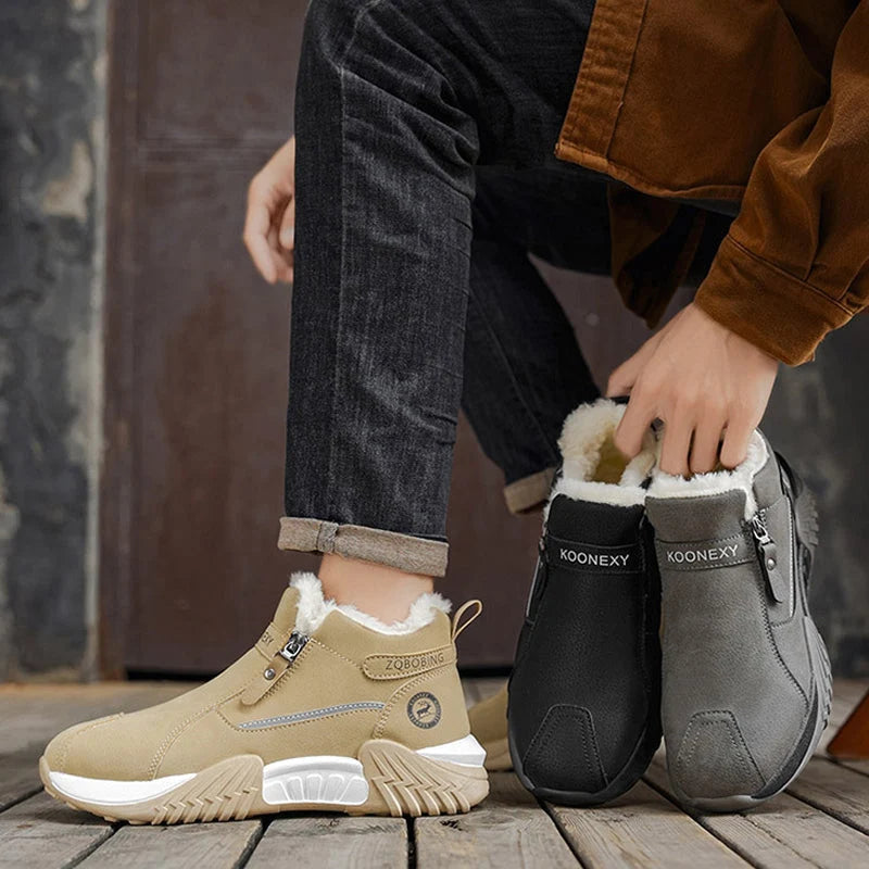Men's Fleece-Lined Side Zip Winter Boots
