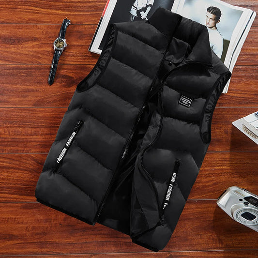 Men's Padded Stand Collar Gilet