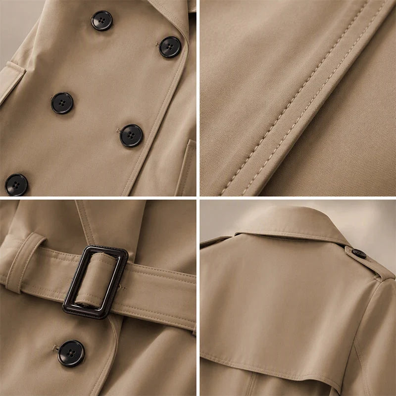 Women's Mid-Length Classic Trench Coat
