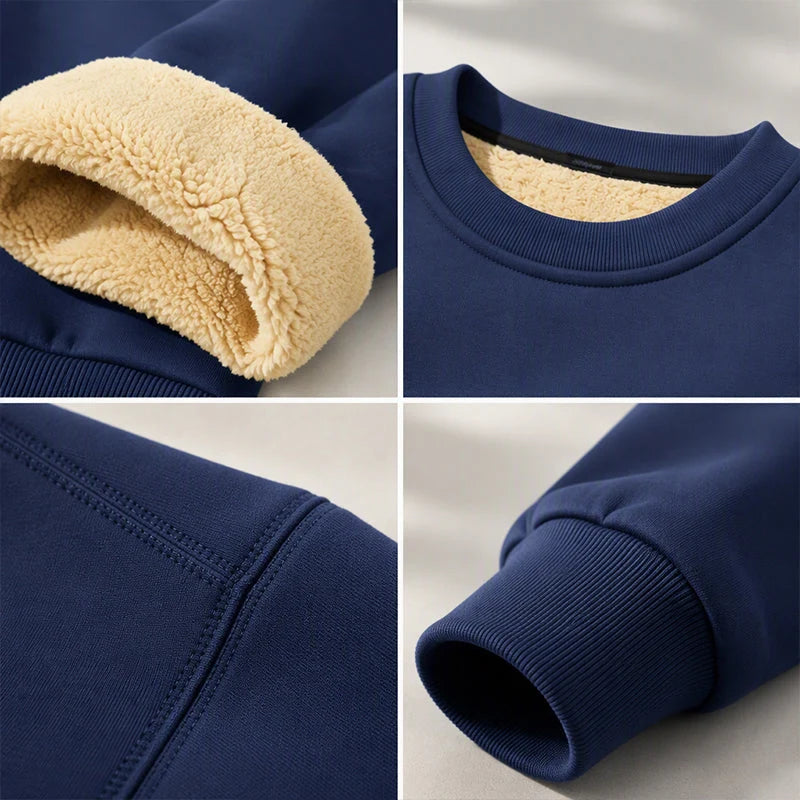Men's Cosy Fleece-Lined Crew Neck Sweatshirt