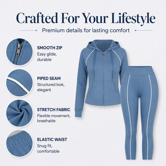 Women's Relaxed Zip-Up Hoodie & Jogger Set