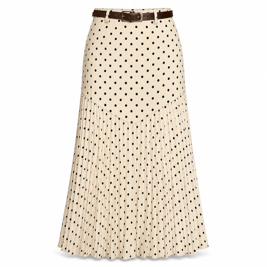 Women's High-Waisted Pleated A-Line Skirt