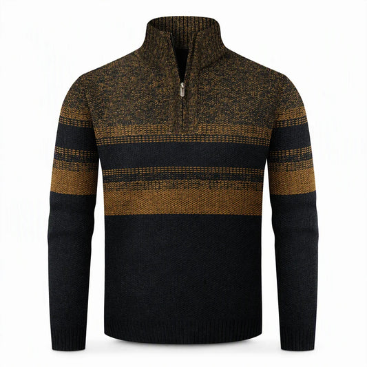 Men's Fleece-Lined Quarter-Zip Knit Jumper
