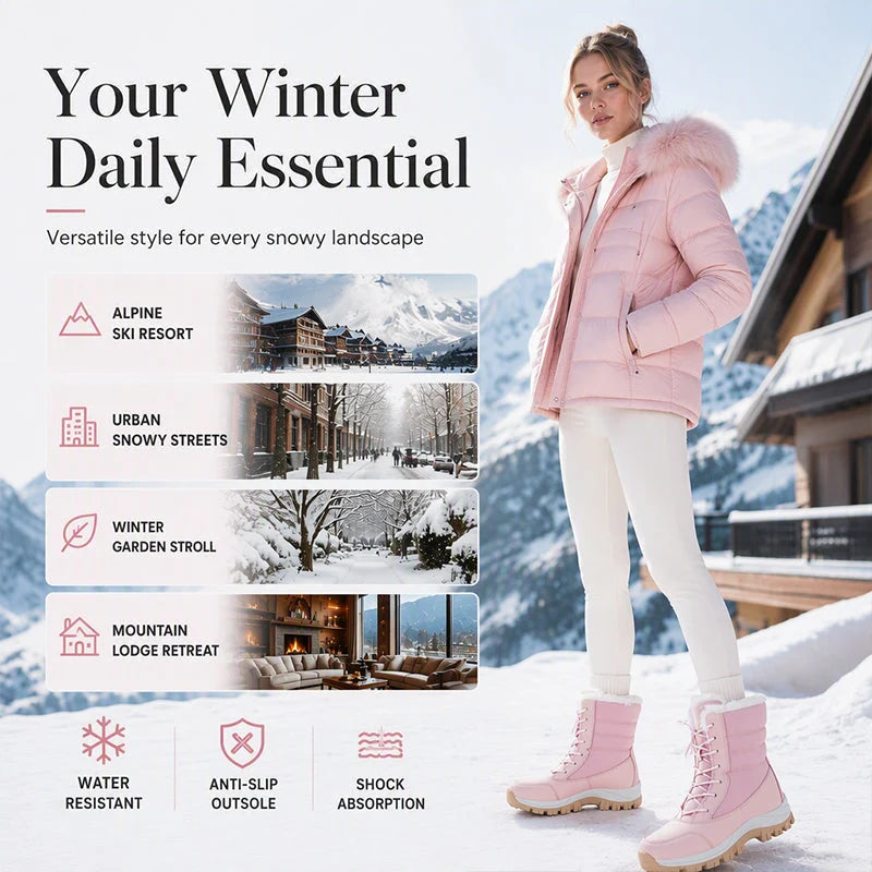 Women's Cosy Plush-Lined Mid-Calf Snow Boots