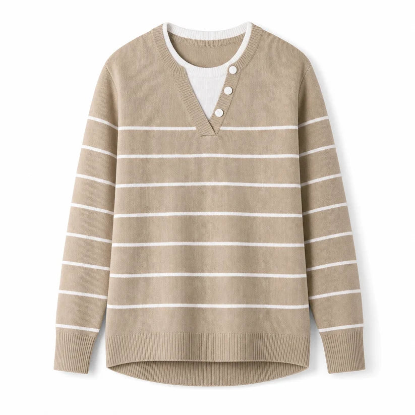 Women's Layered Button Detail Knit Jumper