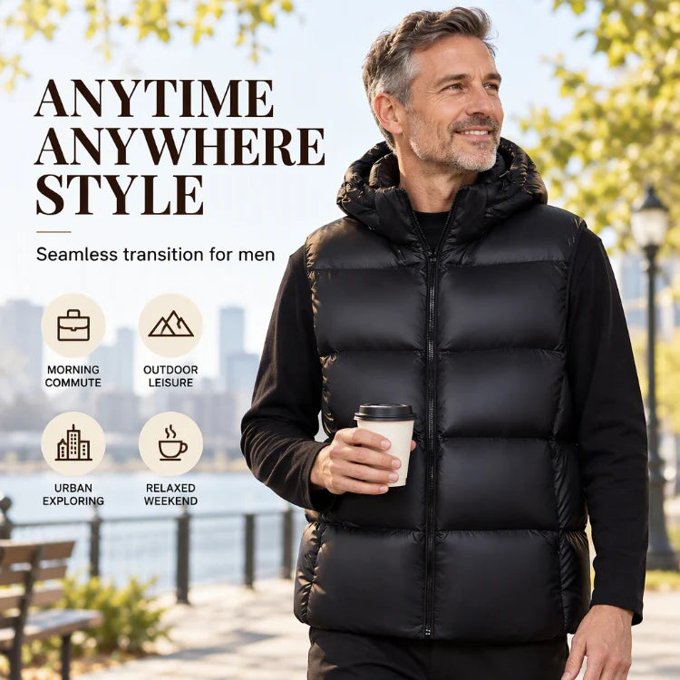 Men's Lightweight Padded Hooded Gilet