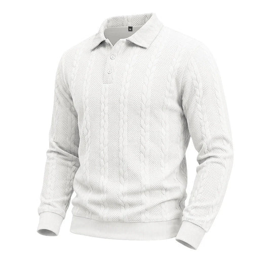 Men's Cable Knit Collared Jumper