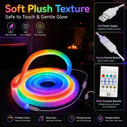 RGB Faux Fur LED Rope Light