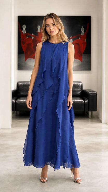 Women's Cascading Ruffle Maxi Dress