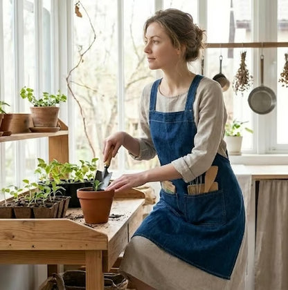 Cross-Back Denim Work Apron