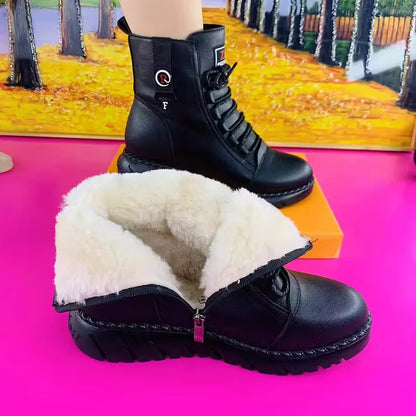 Women's Lace-Up Side Zip Winter Ankle Boots