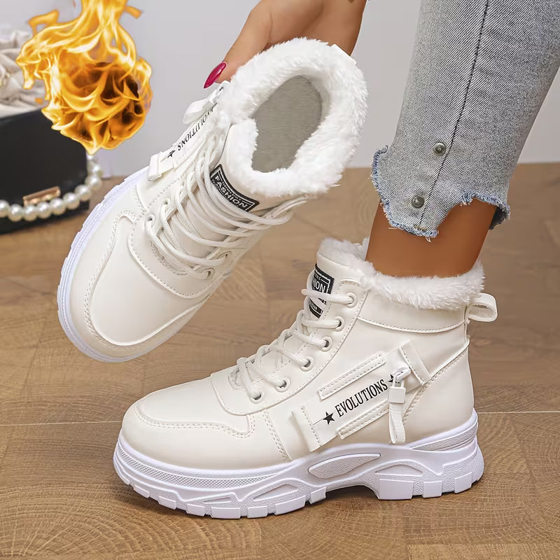Women's Fluffy Trim Platform Winter Boots