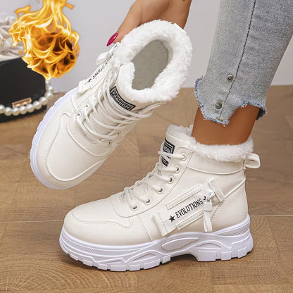 Women's Fluffy Trim Platform Winter Boots